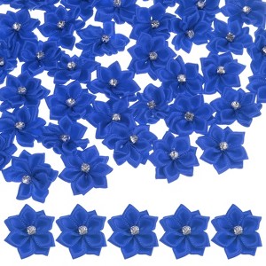 Unique Bargains Artificial Satin Durable Flexible Decorative Mini Ribbon Flowers with Rhinestones 1.2 Inch 200 Pcs - 1 of 4