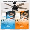 Parrot Uncle 52" Modern Black Ceiling Fan with Light and Remote Reversible Fan Blades - 4 of 4