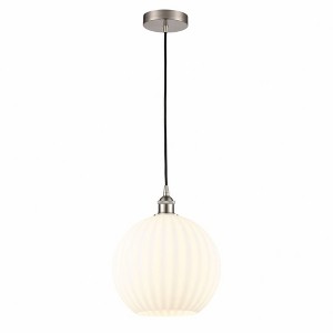 White Venetian - 1 Light Cord Hung Pendant In Modern Style-13.5 Inches Tall and 12 Inches Wide - 1 of 1