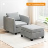 Soft Cover Beveled Edge Combination Sofa，Convertible Sectional Sofa Couch, - 3 of 4