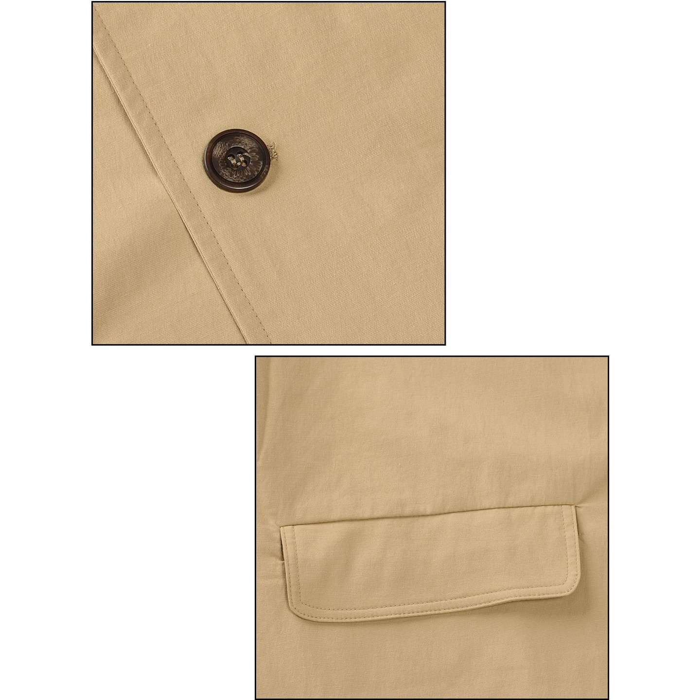 Мужская куртка Lars Amadeus Lightweight Solid Color Single Breasted Overcoat Khaki, цвет: Хаки — фото 6