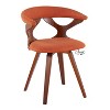 Vynxaria Gardenia Mid-Century Modern Swivel Dining/Accent Chair in Walnut & Orange - 3 of 4