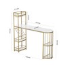Garvee 63" Bar Table, Arc Design Pub Table, With Shelves, Glass Rack, Wine Bottle Rack, Sturdy And Long Bar Height Table,White+Gold - 4 of 4