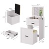 Fredees 3-in-1 Vanity Desk: Flip Top Mirror, LED Lights, Charging Station, Storage Drawers, Cushioned Stool for Bedroom - 2 of 4