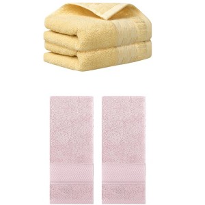 REGALWOVEN 4 Pcs Solid Soft Absorbent Hand Towel for Bathroom 14" x 30" - 1 of 4
