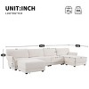 142" U-Shaped Comfy Modular Sectional Sofa Set,Wooden Frame Petal Armrest Chenille Fabric Sofas Set,6 Seater Modular Lounge Couch-Baofuwish - 4 of 4