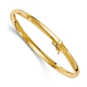 Black Bow Jewelry 4mm 14k Yellow Gold Domed Omega Chain Bracelet, 7 Inch - 1 of 3