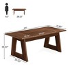 Resenkos Dining Table, Living Room Table,63" Dining Table, Wood Farmhouse Kitchen Table for 4-6,Brown - 3 of 4
