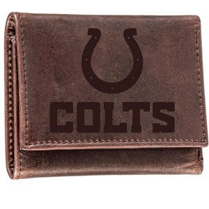 Evergreen NFL Indianapolis Colts Brown Leather Trifold Wallet Officially Licensed with Gift Box - 1 of 1