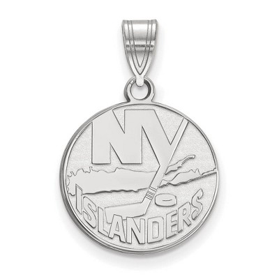 Black Bow Jewelry 14k White Gold New York Islanders NHL Medium Pendant