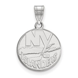 Black Bow Jewelry 14k White Gold New York Islanders NHL Medium Pendant - 1 of 3