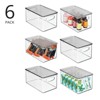 mDesign Plastic Deep Kitchen Storage Bin Box, Lid/Handles, 6 Pack, Clear/Gray - 2 of 4