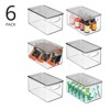 mDesign Plastic Deep Kitchen Storage Bin Box, Lid/Handles, 6 Pack, Clear/Gray - image 2 of 4