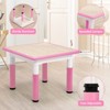 Modern Kids Table and 4 Chair Set, Height Adjustable Toddler Table&4 Chairs w/Non-Slip Desk Legs&Organizer Graffiti Desktop,Multi-Function Tables - 4 of 4