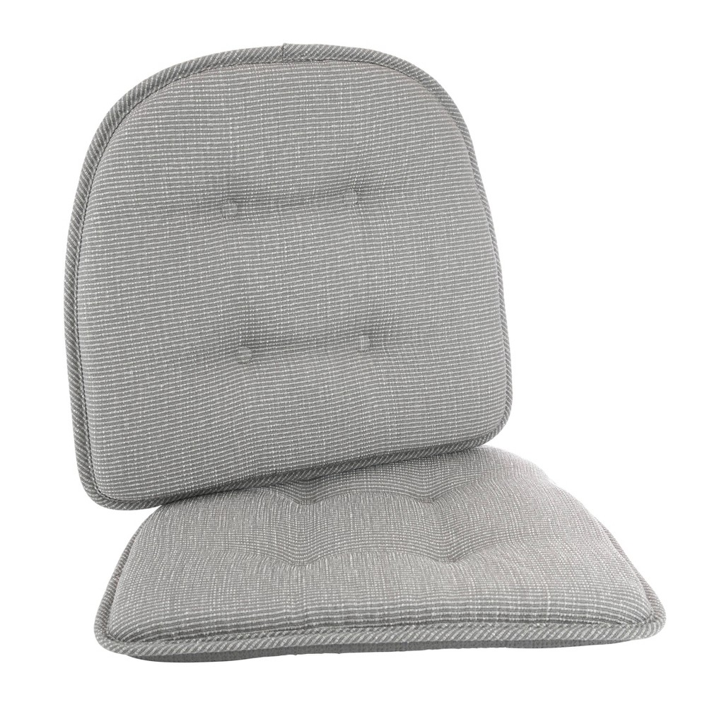 Photos - Pillow Gripper 2pc 15"x 16" Non Slip Saturn Tufted Chair Cushions Gray