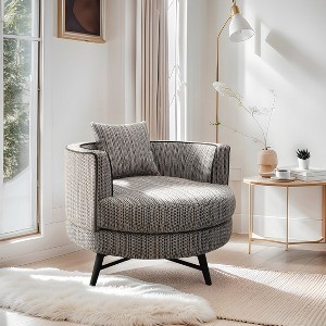 ORRD Modern Swivel Chair, No Assembly Required Office Chair with High Density Foam, 360° Rotation & Sturdy Wood Metal Frame, 250 lbs Capacity - 1 of 4