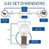 Novelty Lights 25 Feet G40 Globe Outdoor Patio String Lights, Brown Wire - 2 of 4