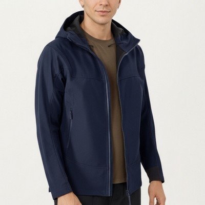 Anna-Kaci Active Men's Full Zip Hooded Jacket with Adjustable Drawstrings and Front Zip Pockets