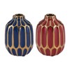 Sagebrook Home Abstract Design Small Ceramic Vases Contemporary Flower Vases for Home Office Decorative Accent - Easy Gift Idea - 2 of 4