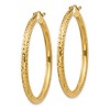 Black Bow Jewelry 3mm, 14k Yellow Gold Diamond-cut Hoops, 40mm (1 1/2 Inch) - 2 of 4