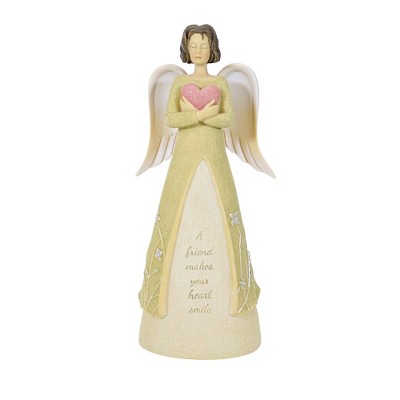 Foundations 7.5 Inch Friend Angel. Heart Smile Figurine Figurines : Target