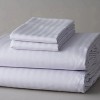 T-310 White Blended 6MM Satin Stripe Bed Sheets By Rifz Textiles - 2 of 2