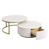 NicBex Nesting Modern Coffee Table Set of 2, Round Fluted Side Table with Storage Drawer for Living Room Small Space - 4 of 4