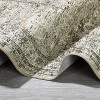 10'x13'Vintage Floral Washable Rug Non-Slip, Retro Low Pile Throw Rug for Living Room Bedroom Dining Room, Soft Foldable Carpet,Camel - 4 of 4