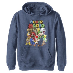 Boy's Nintendo Super Mario Group Pull Over Hoodie - 1 of 3