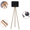 60.5" Scandinavian Tripod Floor Lamp, Solid Wood Base with Linen Drum Shade for Cozy Bedroom, Reading Nook, Living Room & Office Decor - 2 of 4