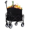 CAVINAS Expandable Folding Wagon for Camping, Heavy Duty Utility Shopping Cart, All Terrain Beach Wagons for Camping Shopping - 2 of 4