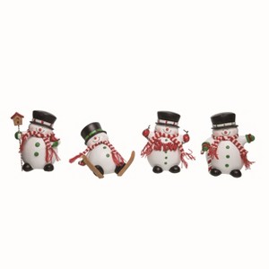 Transpac Christmas Resin Droopy Snowman Figurine Set of 4 Christmas Home Decorations - 1 of 1