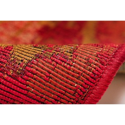 Saffron Red and Gold Flat Woven Indoor/Outdoor Rug