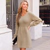 Women's Cozy Knitted Sweater Dress with Cable Knit Sleeves - Cupshe - 2 of 4