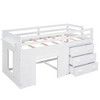 Twin Size Loft Bed with Cabinet and Shelf - 3 of 4