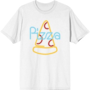My Pizza Day Neon Pepperoni Pizza Slice Crew Neck Short Sleeve Adult T-shirt - 1 of 2