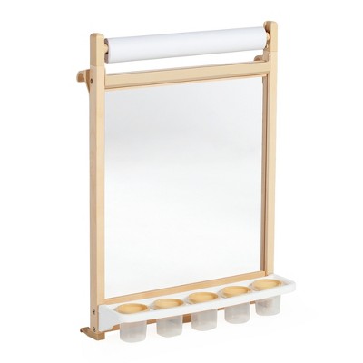 Guidecraft Kids' Wall Mounted Art Easel with Paint Tray and Paper Roll, Adjustable Easel and Magnetic Art Display For Sensory System