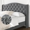Velvet Bed Frame, Tufted Upholstered Platform Bed with Framewith Headboard and Footboard, Upholstered Bed Frame with Wood Slats - 4 of 4