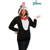 HalloweenCostumes.com Medium   Adult Cat in the Hat Hoodie Costume Top | Dr. Seuss Costumes, White/Black/Red - 2 of 4