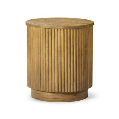 Maven Lane Dallas Round Side Table in Aged Natural