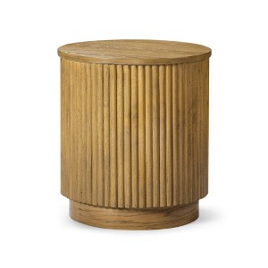 Maven Lane Dallas Round Side Table in Aged Natural - 1 of 4