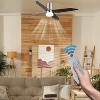 52'' Modern Flush Mount Ceiling Fan with 3 Wood Blades, Quiet DC Motor, 6-Speed Reversible, Remote Control & 3-Color Dimmable LED - 3 of 4