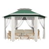 Outdoor Patio Gazebo 13'x13' with Expansion Bolts, Heavy Duty Party Tent & Shelter with 6 Zippered Mesh Netting - 2 of 4
