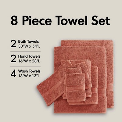 100% Cotton Solid Color Heavyweight Bath Towel Set, Anti-Microbial Certified Highly Absorbent Plushy Bath Towel