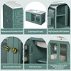 36"W Floating Bathroom Vanity with Ceramic Sink, Wall Mounted Bathroom Cabinet with 3 Drawers and Storage Cabinet, Green-ModernLuxe - 4 of 4