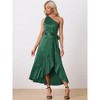 INSPIRE CHIC Women's Satin Sleeveless One Shoulder Belted Split Ruffle Evening Cocktail Dress - 2 of 4