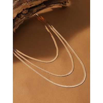 SOHI Women's California Gold The Snakechain Multi-Layer Necklace