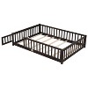 Sapphtopaz Kids Bed Frame, Rubber Wood Floor Bed with Safety Guardrails for Toddlers & Kids' Bedrooms (Twin/Full Size) - 4 of 4