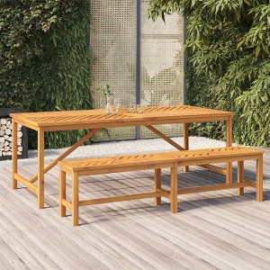 vidaXL Patio Dining Table 78.7 in.x35.4 in.x29.1 in. Solid Wood Acacia - 1 of 4