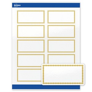 Avery 2" x 4" Labels, Pre-Printed Gold Beads Design, 100 ct - 1 of 4